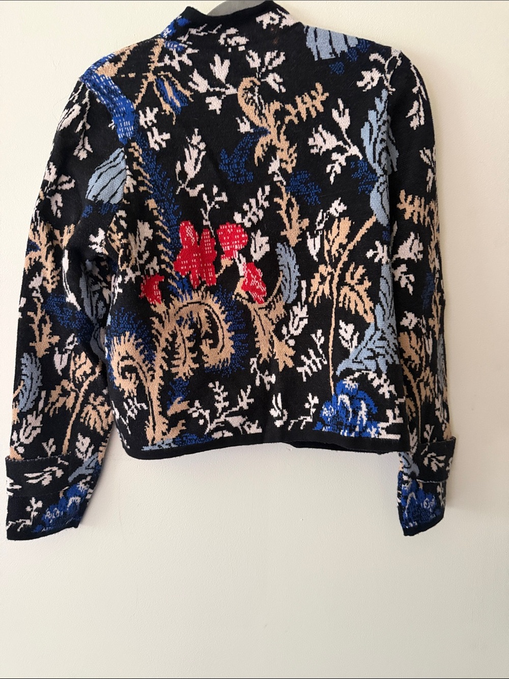 Pilcro Anthropologie Floral Knit Snap-Front Jacket Cardigan - Picture 3 of 10